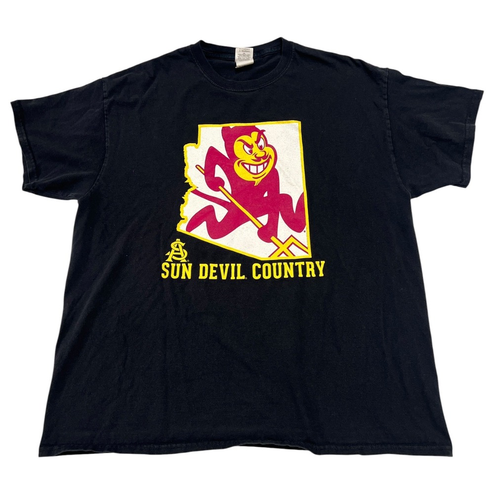 Arizona State University Men's Black T-Shirt Sparky Sun Devil Country Size XL